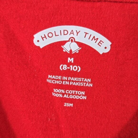 Jingle Bells Women Christmas Short Sleeve T-shirt M 8-10 Festive Red Holiday Tee - Picture 6 of 7